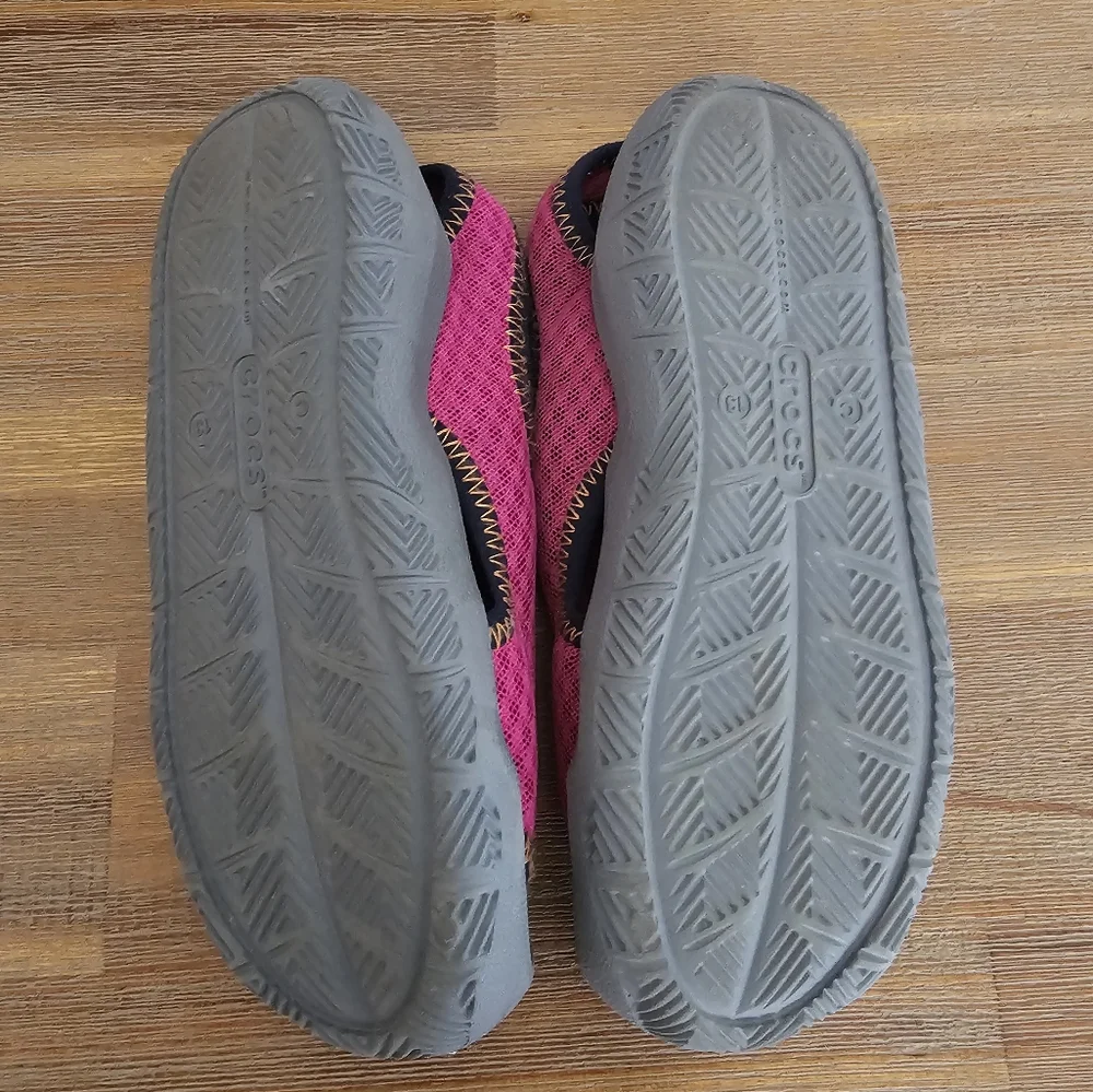 CROCS Swiftwater Girls Pink & Gray Sporty Water Sandals